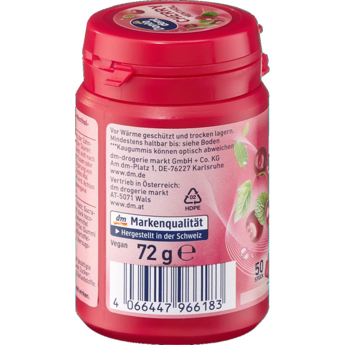 Dontodent Жевательная резинка с ксилитом, со вкусом вишни и ментола, 50 шт.